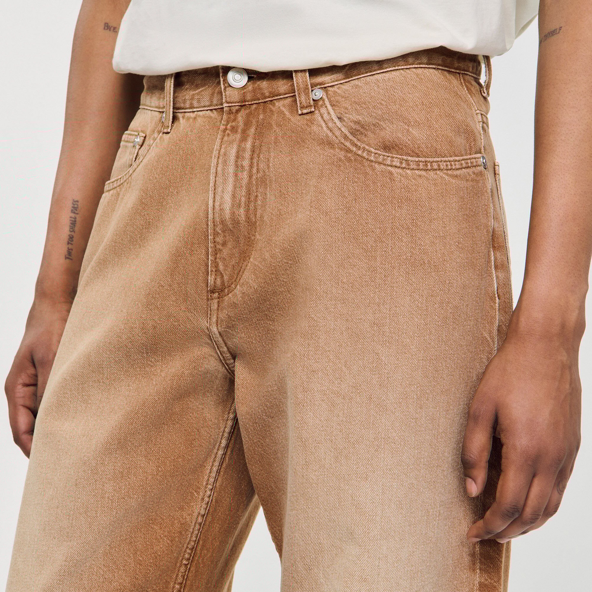 Faded cotton baggy jeans