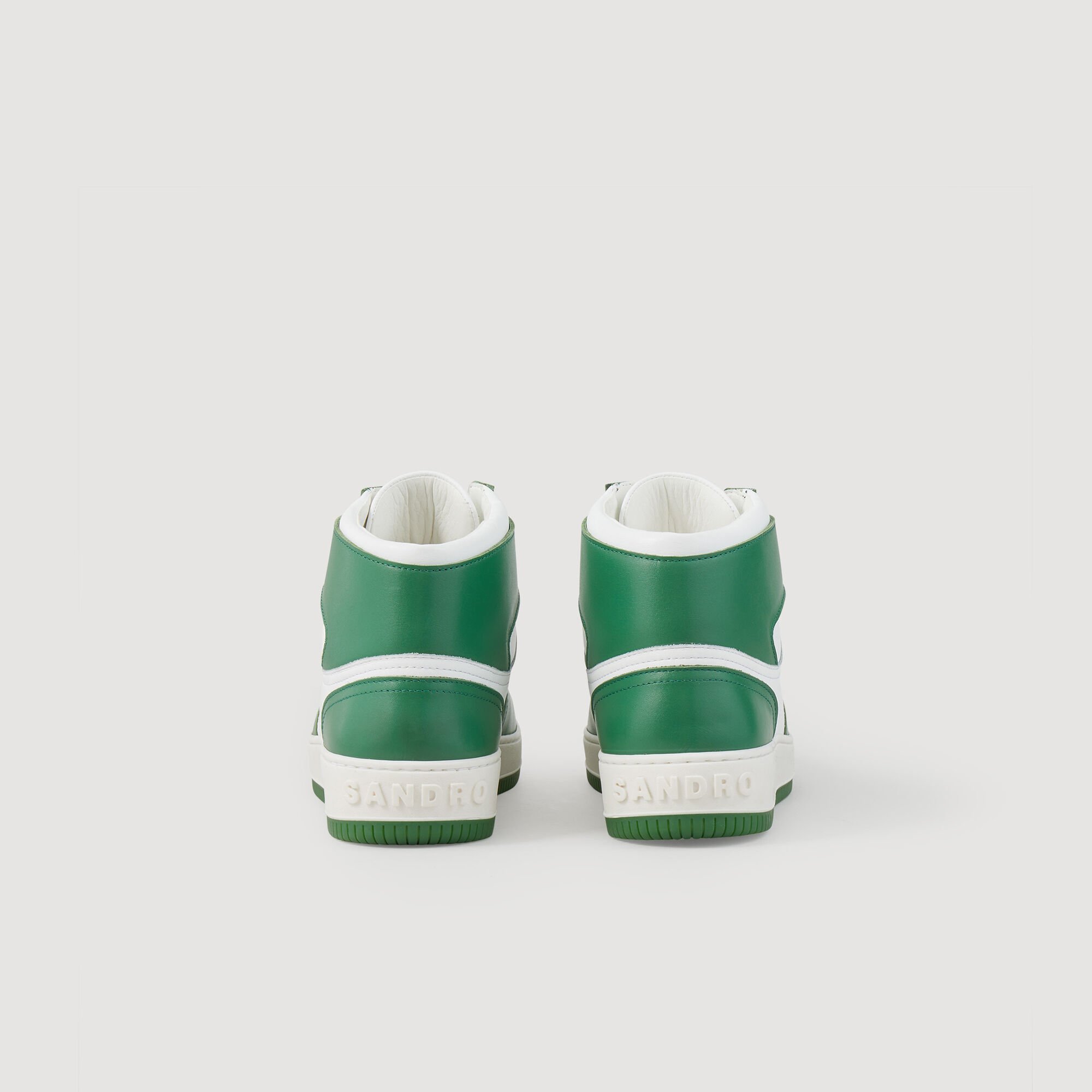 Leather high-top trainers