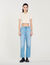 Low-rise straight-leg jeans