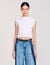 Cropped T-shirt with lace detail