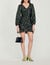 Short gathered dress with a floral print