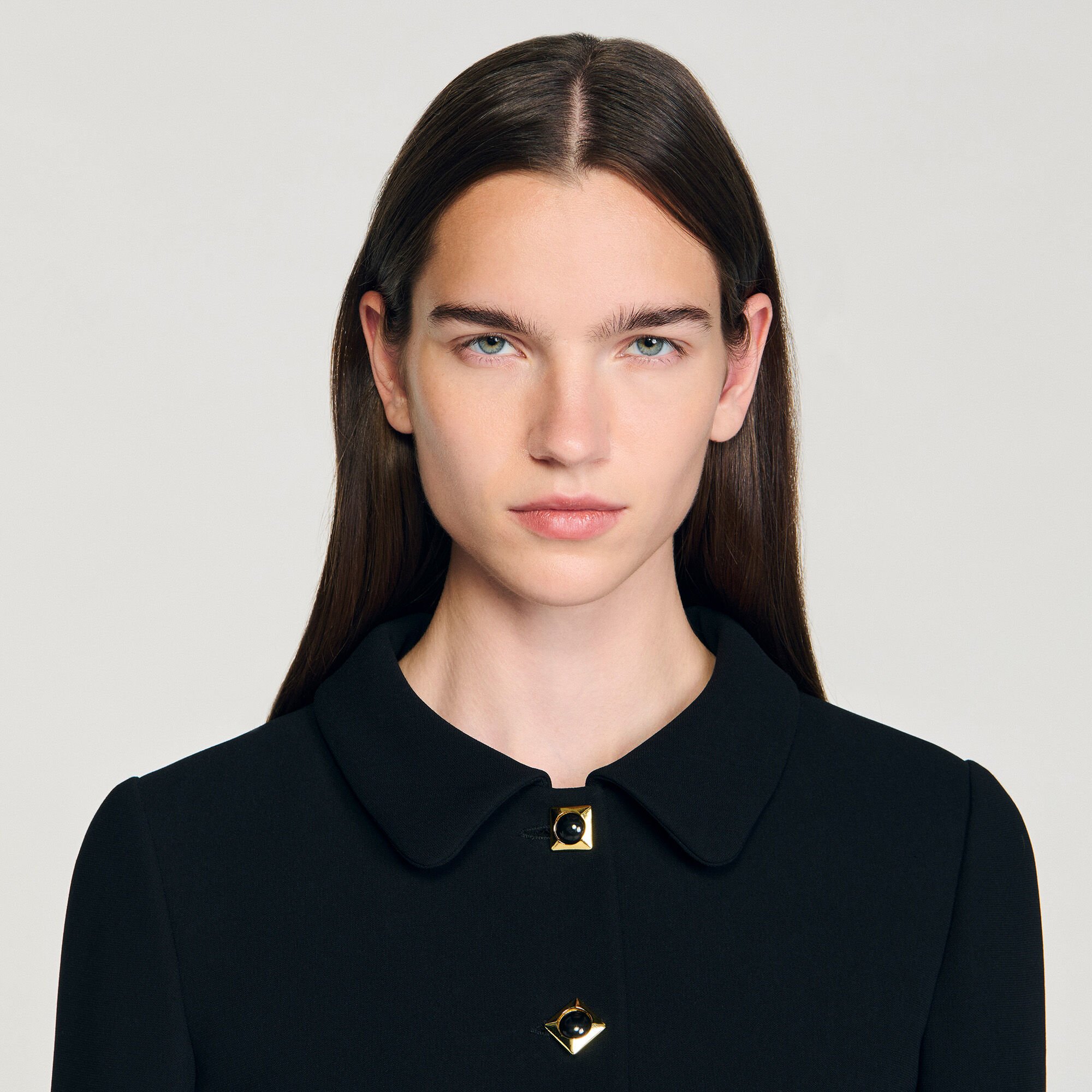 Cropped jacket with jewel buttons