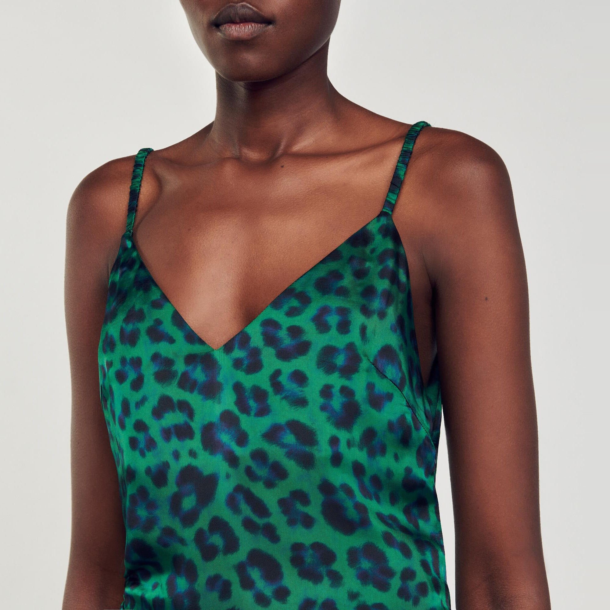 Leopard print slit dress