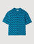 Rope jacquard cardigan shirt