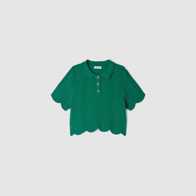 Cropped decorative knit jumper