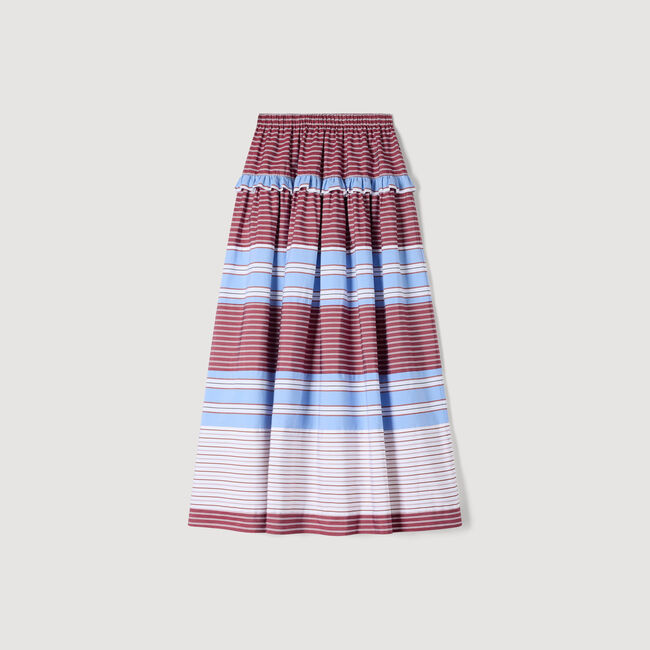 Long striped cotton skirt