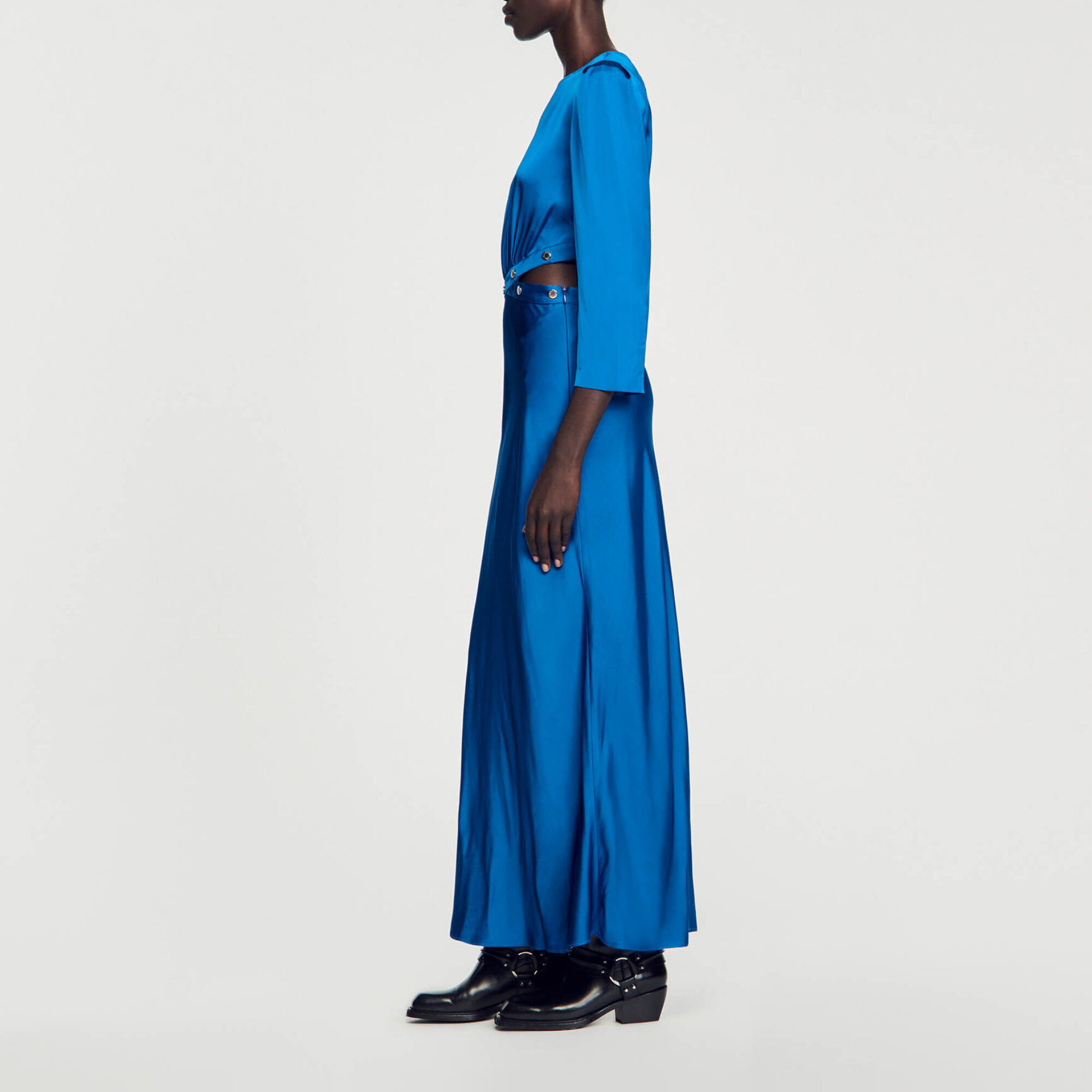 Satin-finish maxi dress