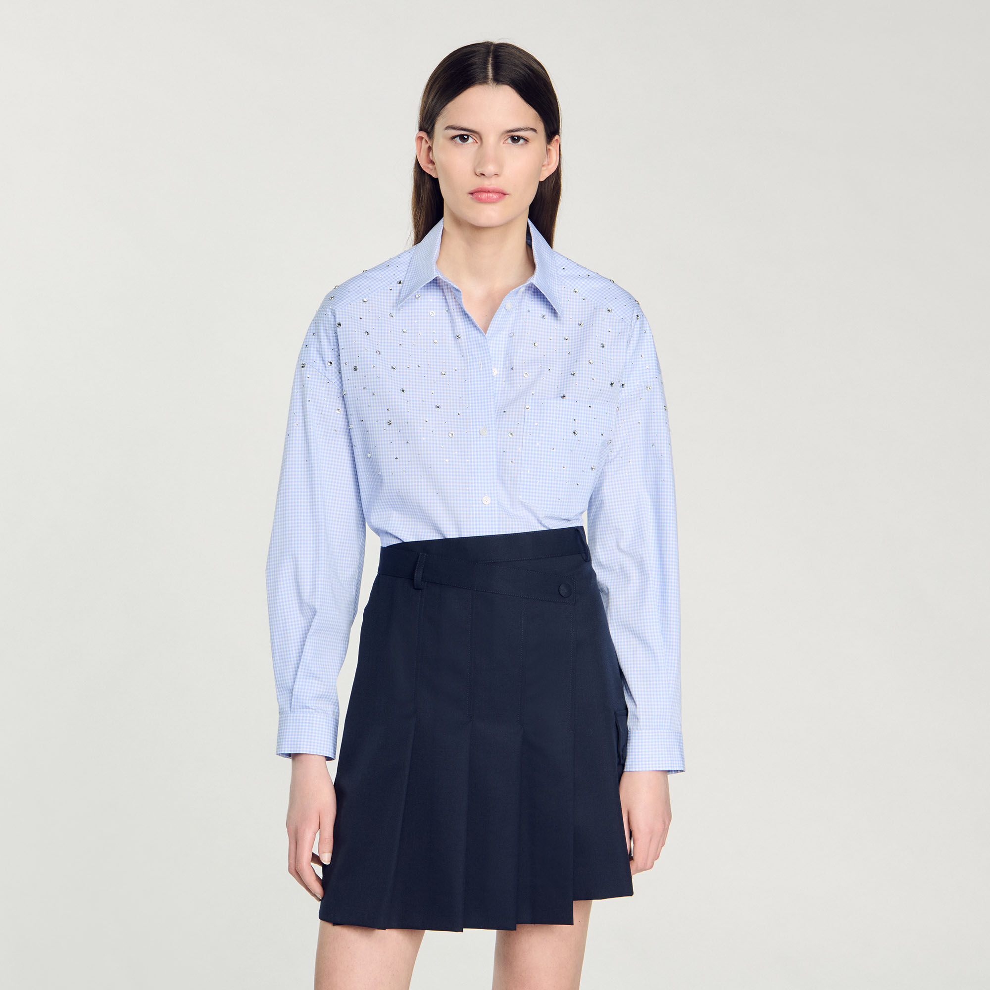 Studded check shirt