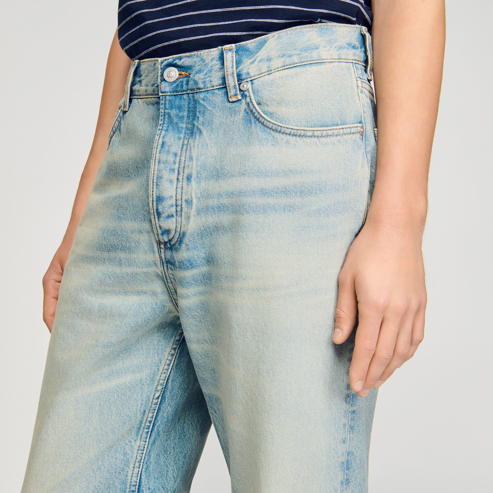 Faded wide-leg jeans
