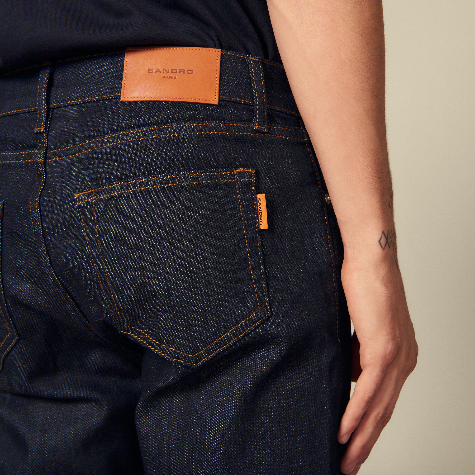 Raw denim skinny jeans