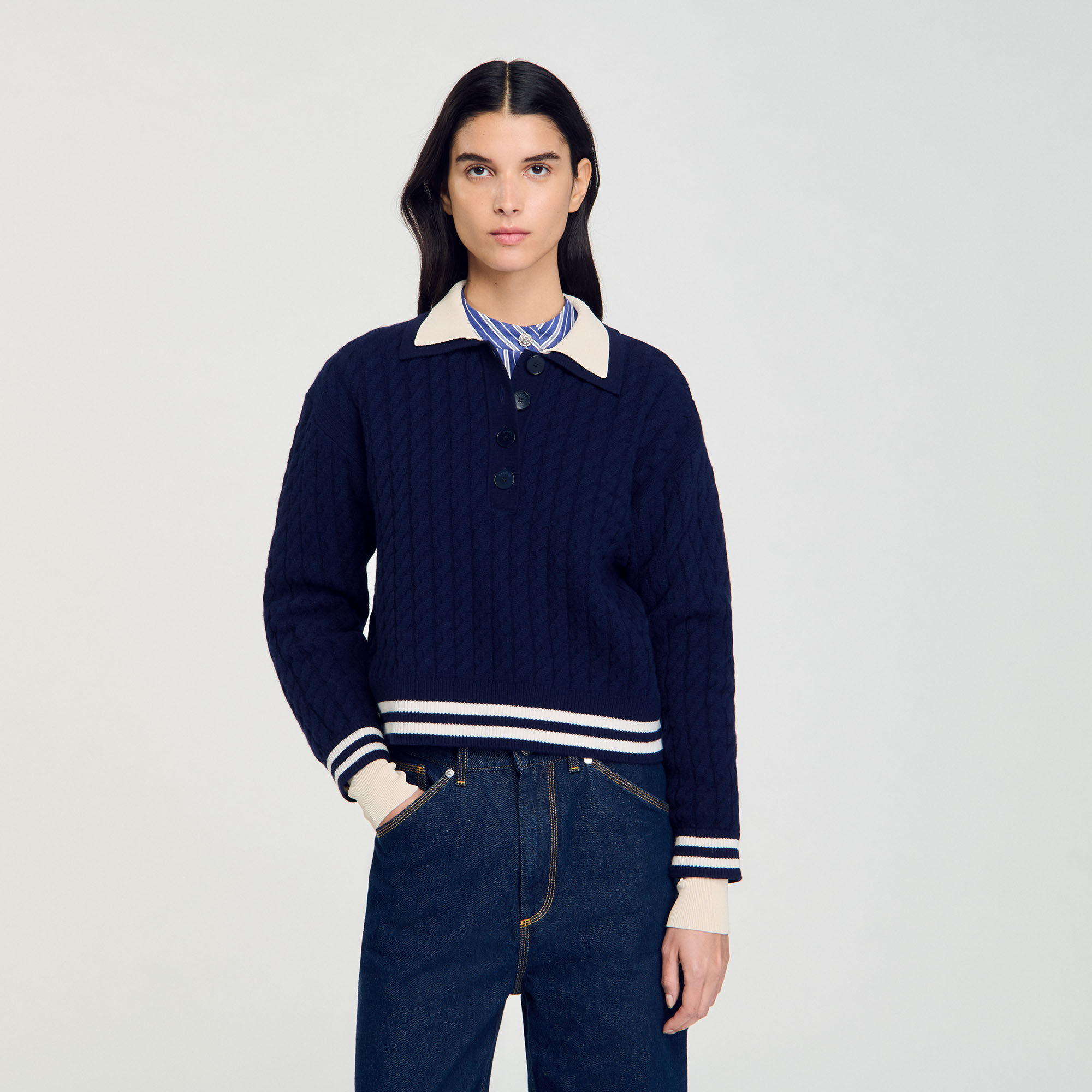 Cable knit jumper