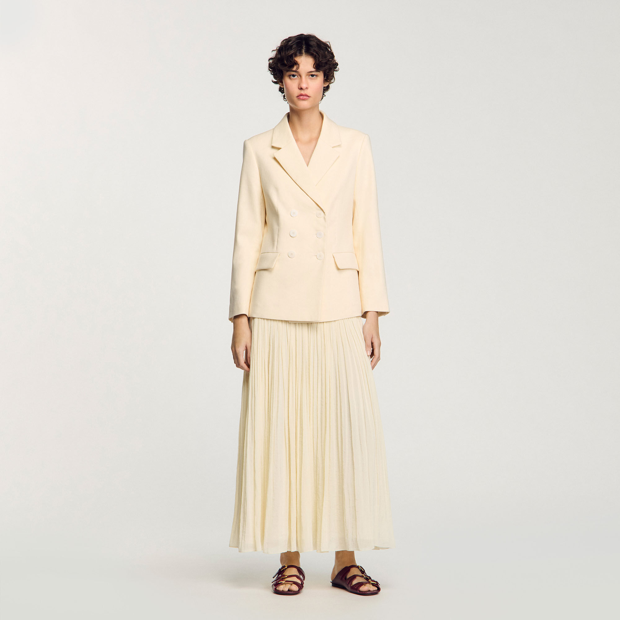 商品画像：◎極美品 レア sandro 金ボタン ジャケット ワッペン 36 ネイビー 4