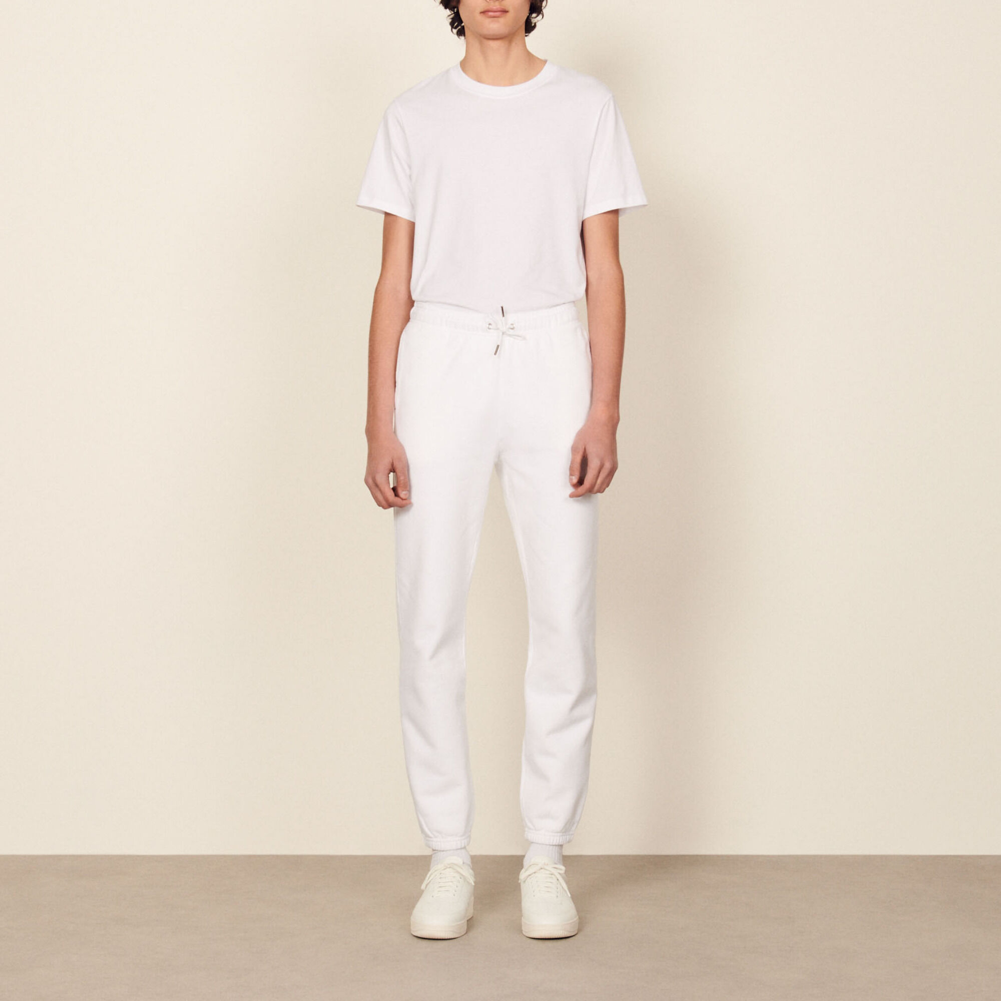 Embroidered fleece jogging bottoms