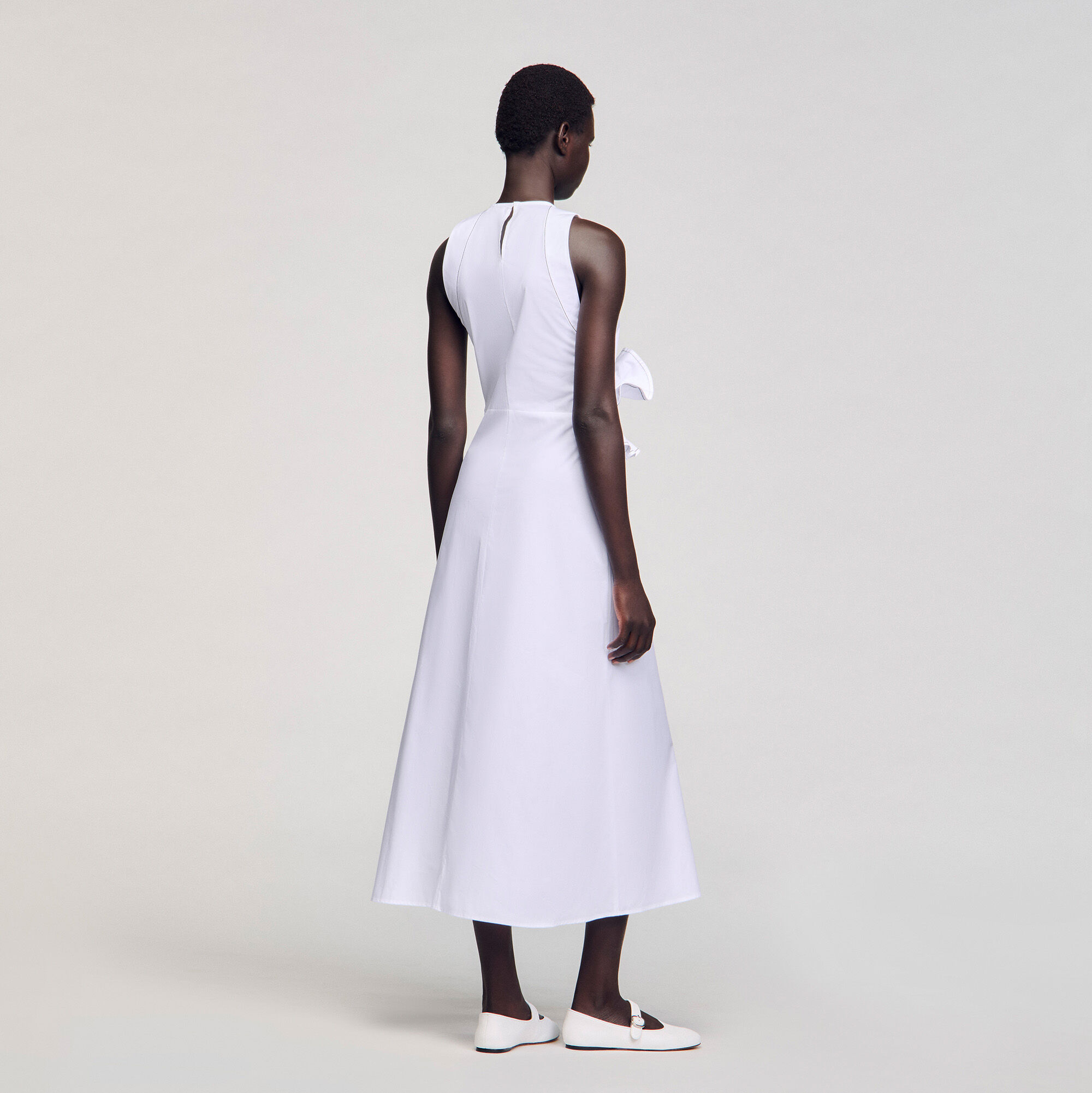 Ruffled maxi dress white / beige For Women | Sandro Paris