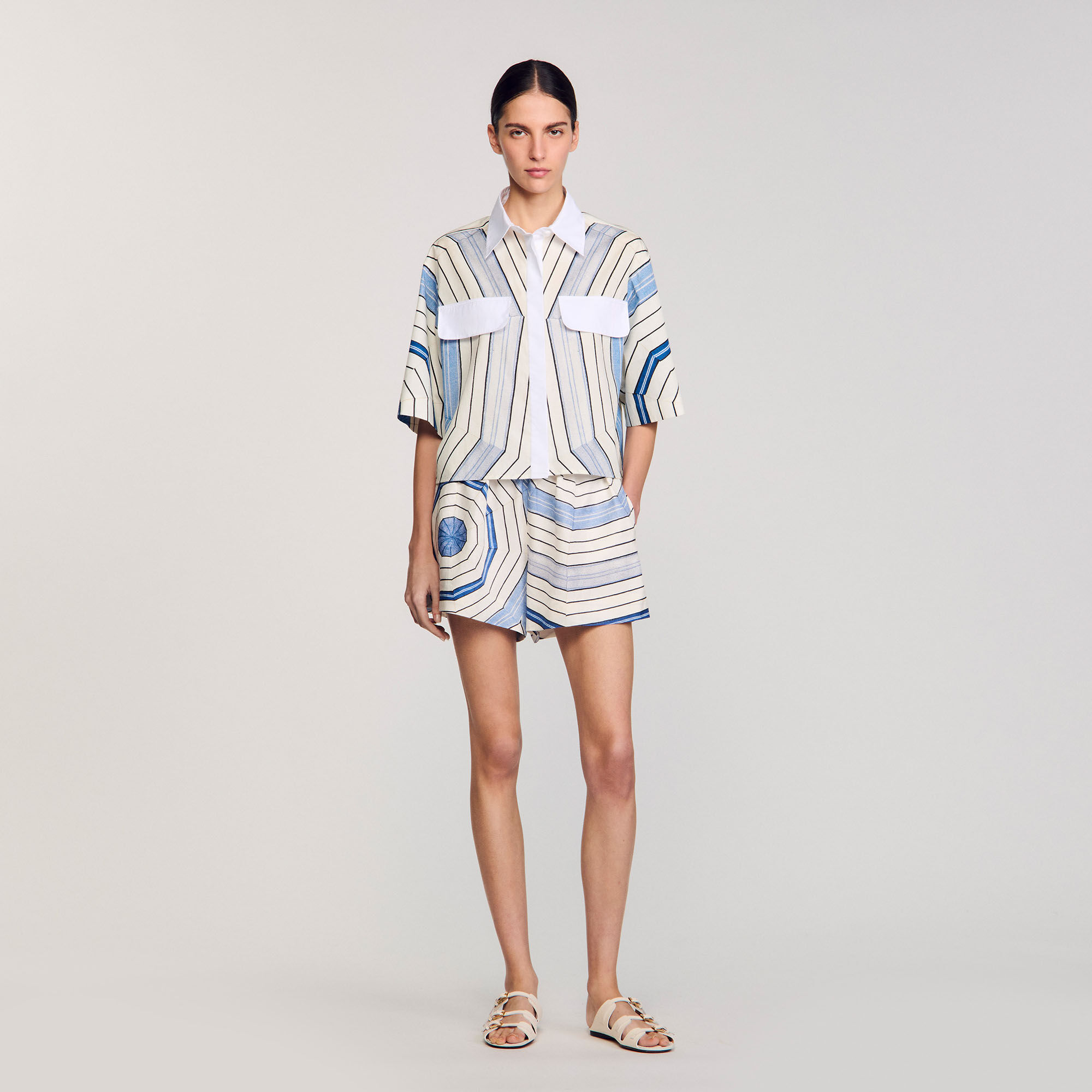 Spiral-motif shirt