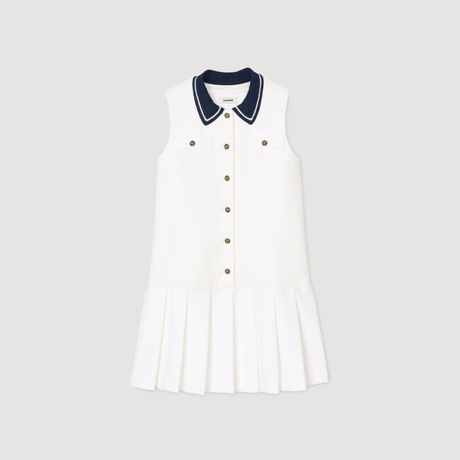 Short dress with contrasting collar