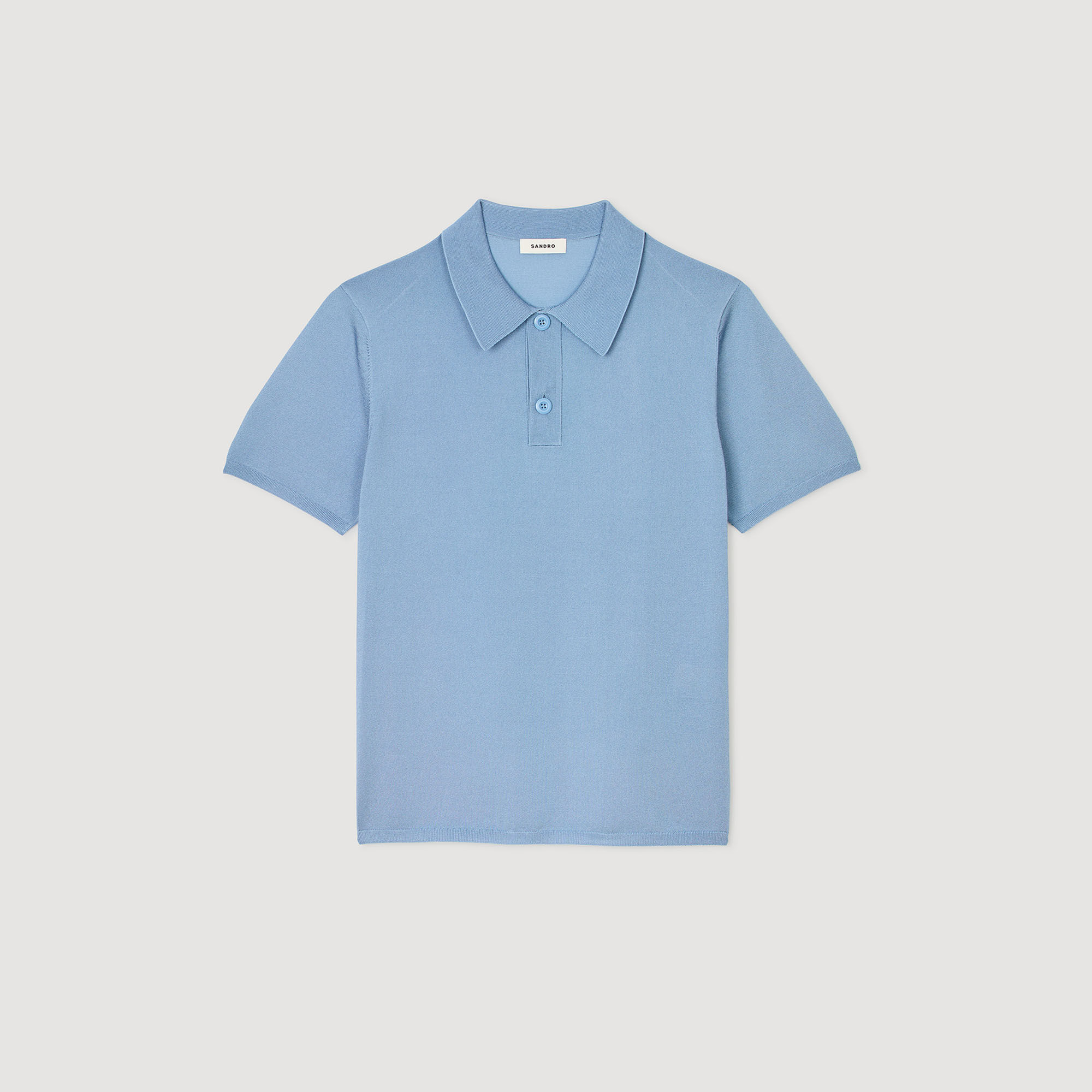 Short-sleeve knitted polo shirt