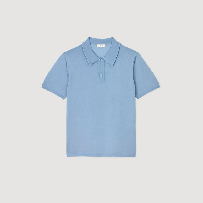 Short-sleeve knitted polo shirt
