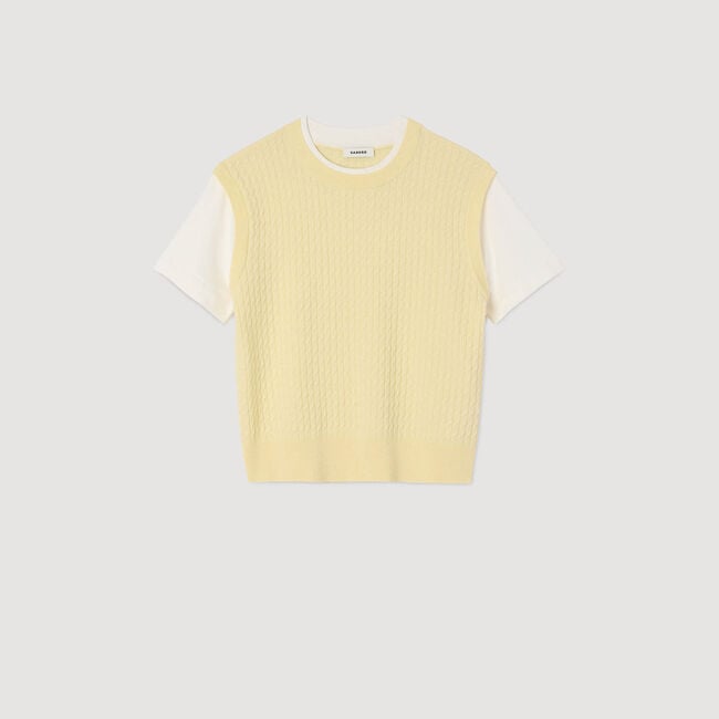Dual-material knit jumper