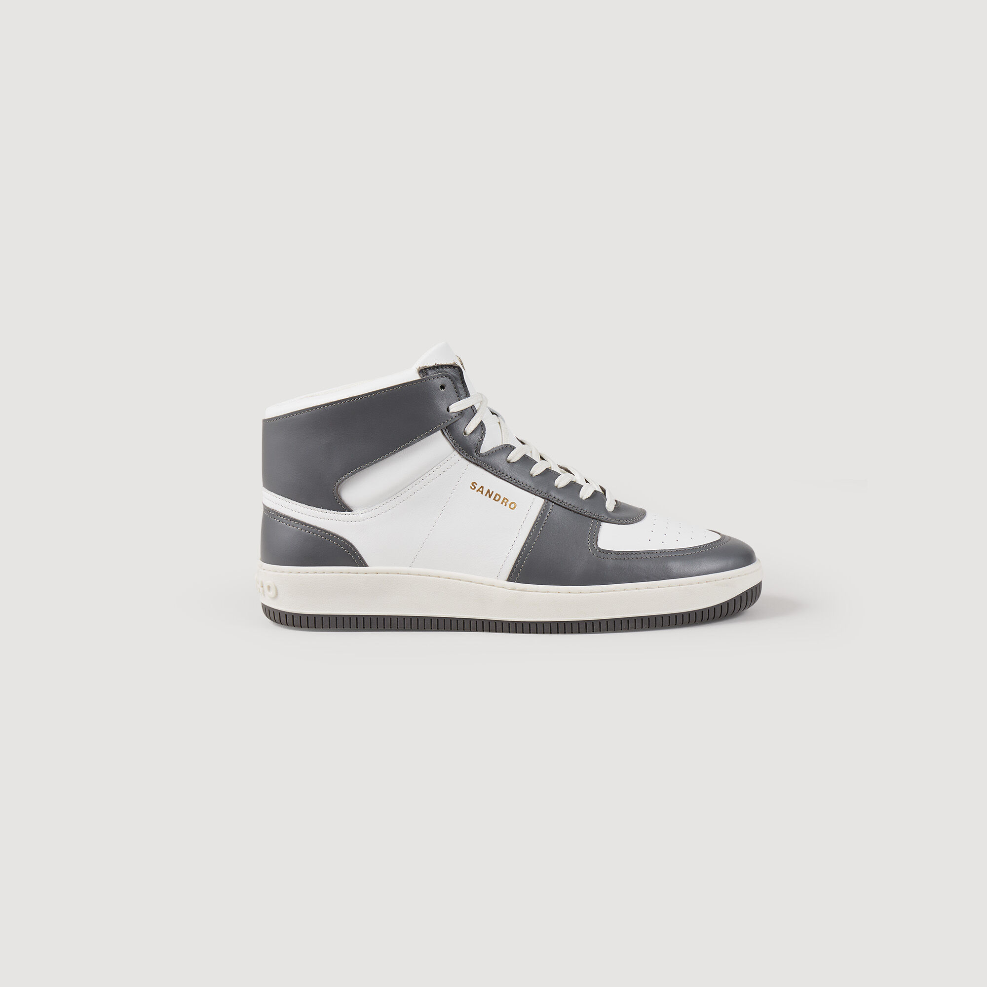 Leather high-top trainers