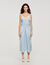 Satin-effect maxi dress with straps