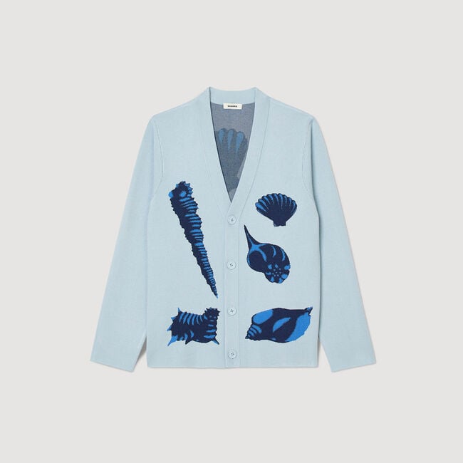 Jacquard knit seashell cardigan