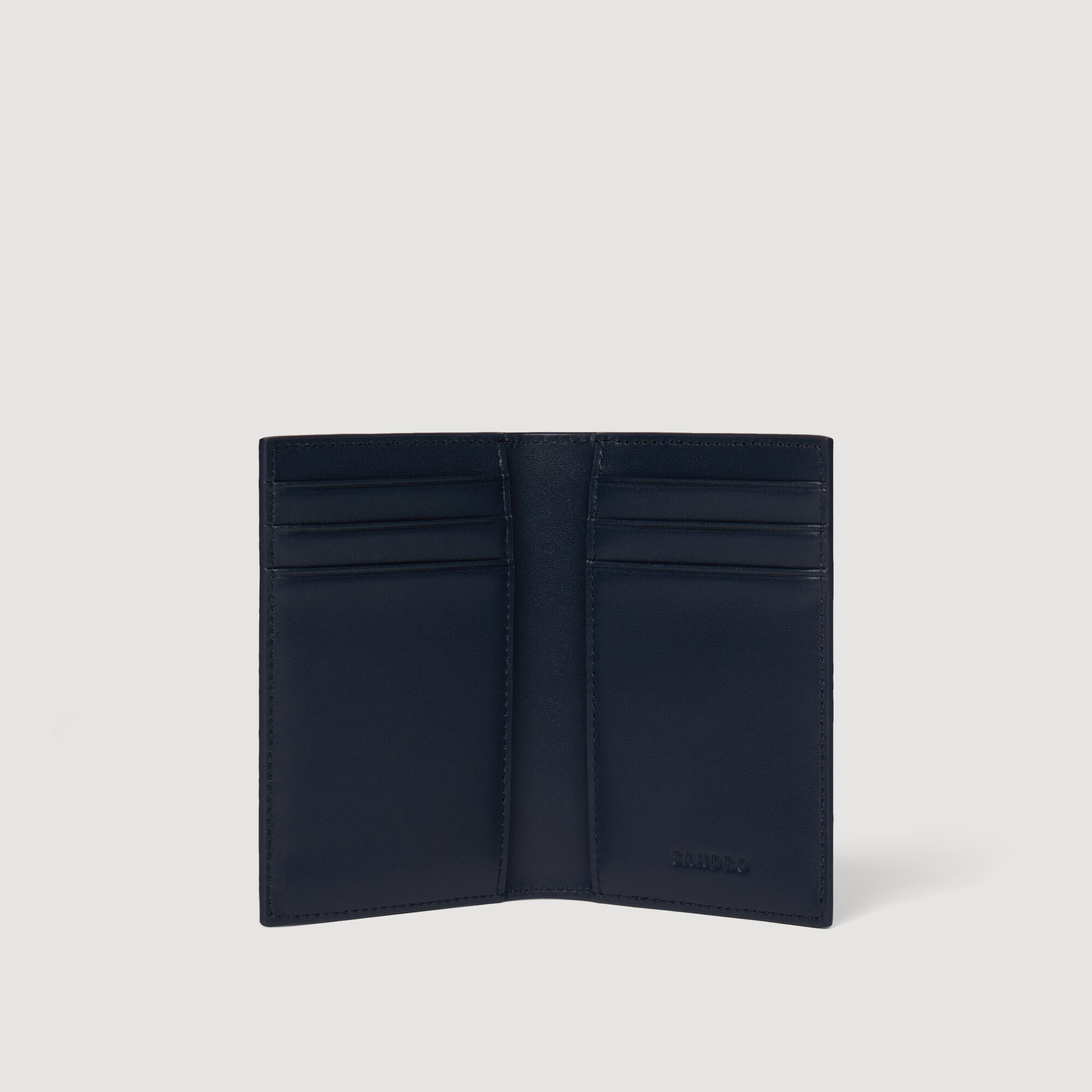 Grained leather foldable cardholder
