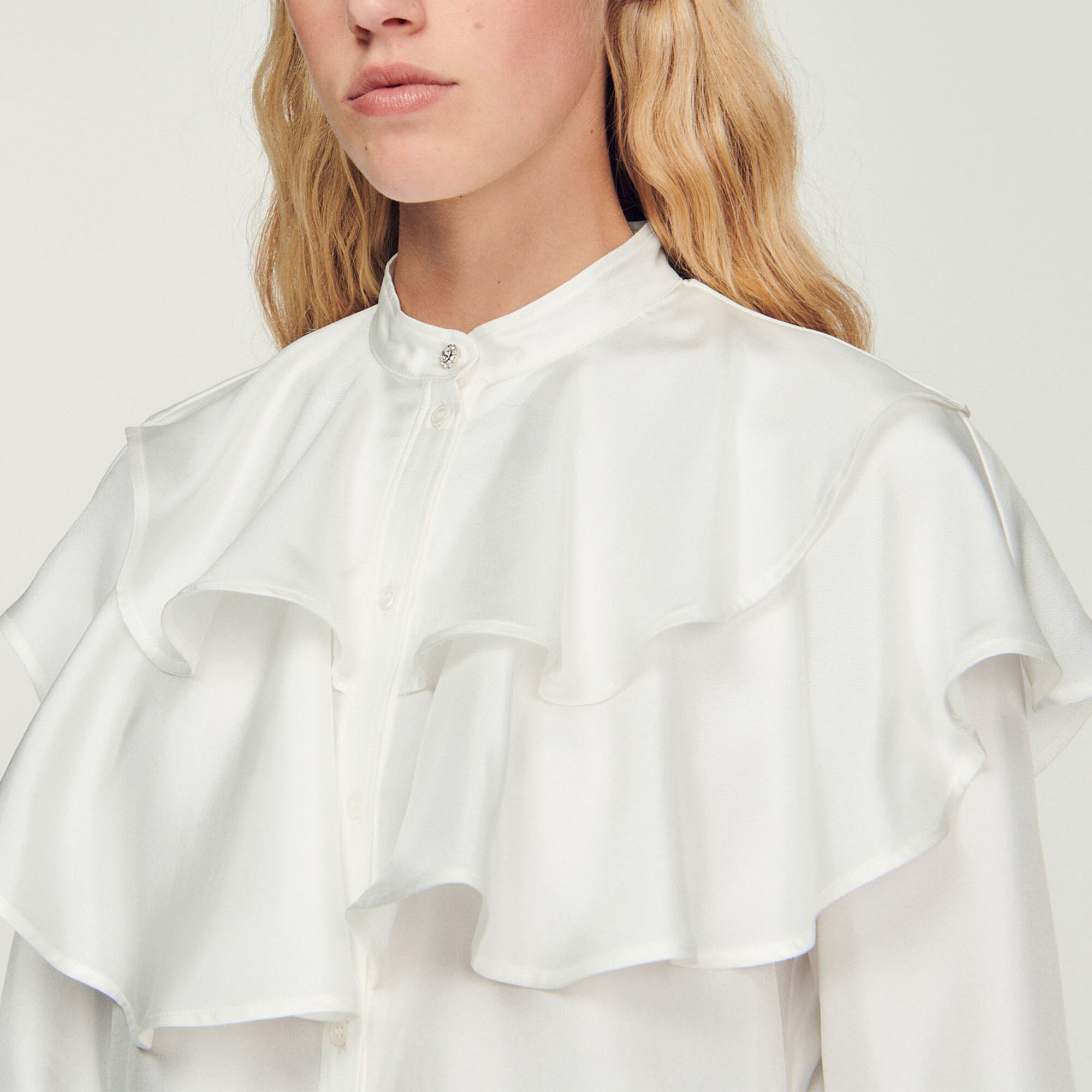 Silk ruffled shirt