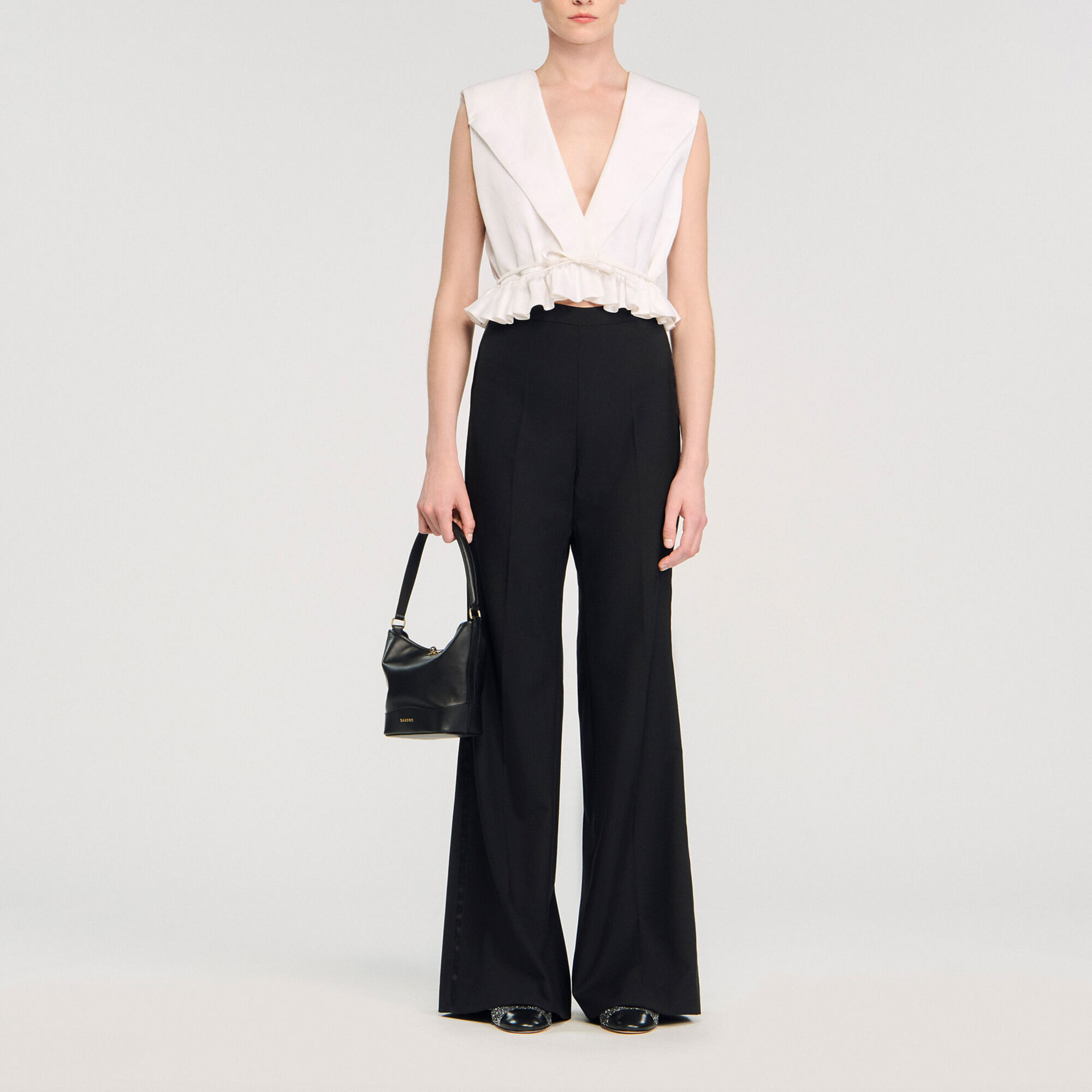 Satin stripe suit trousers - Women | Sandro