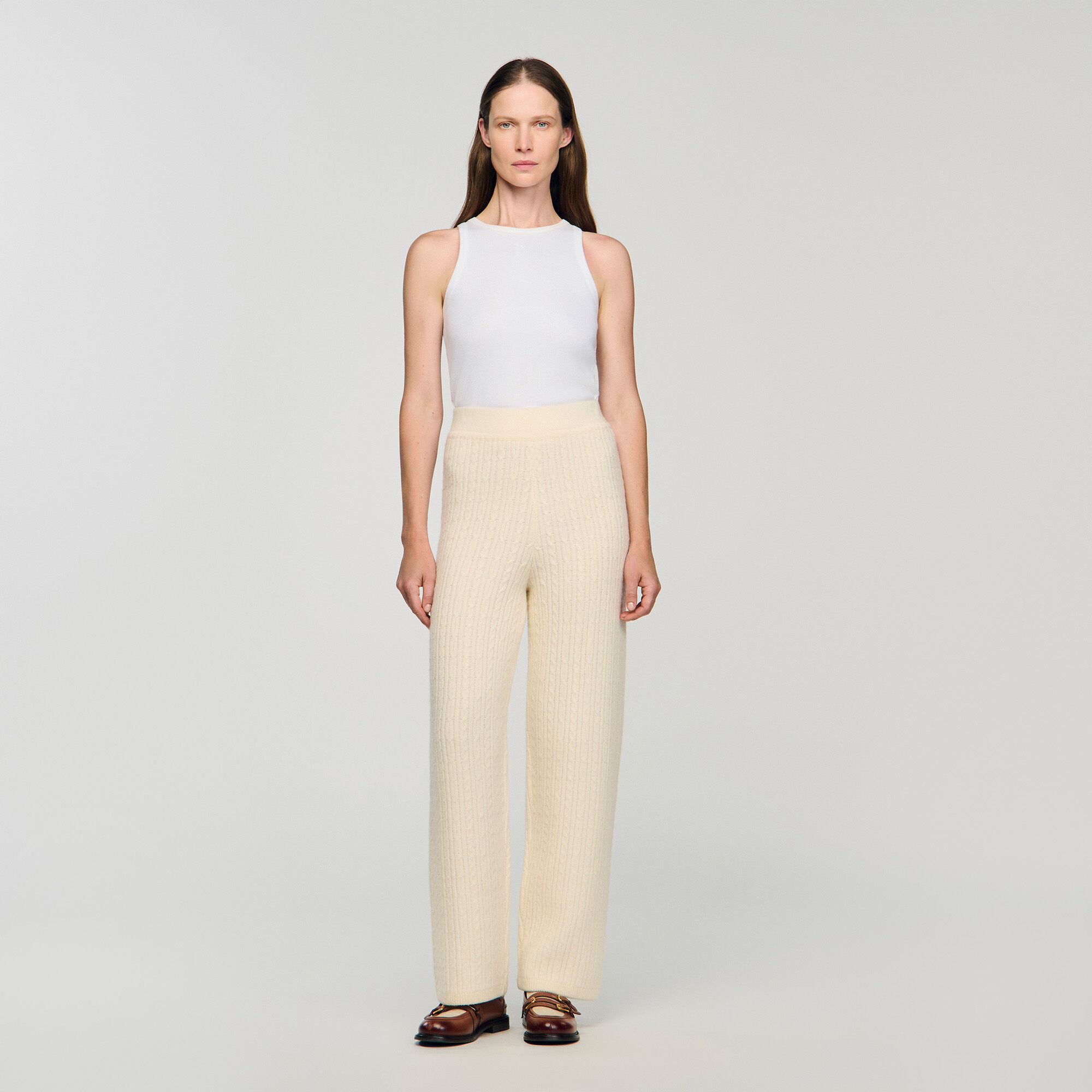 Cable knit trousers