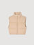 Short sleeveless wool puffer jacket