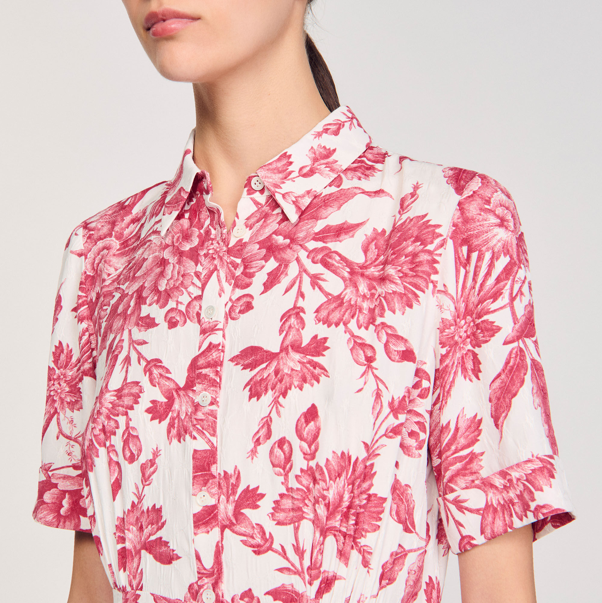 Floral patterned maxi dress red For Women | Sandro Paris