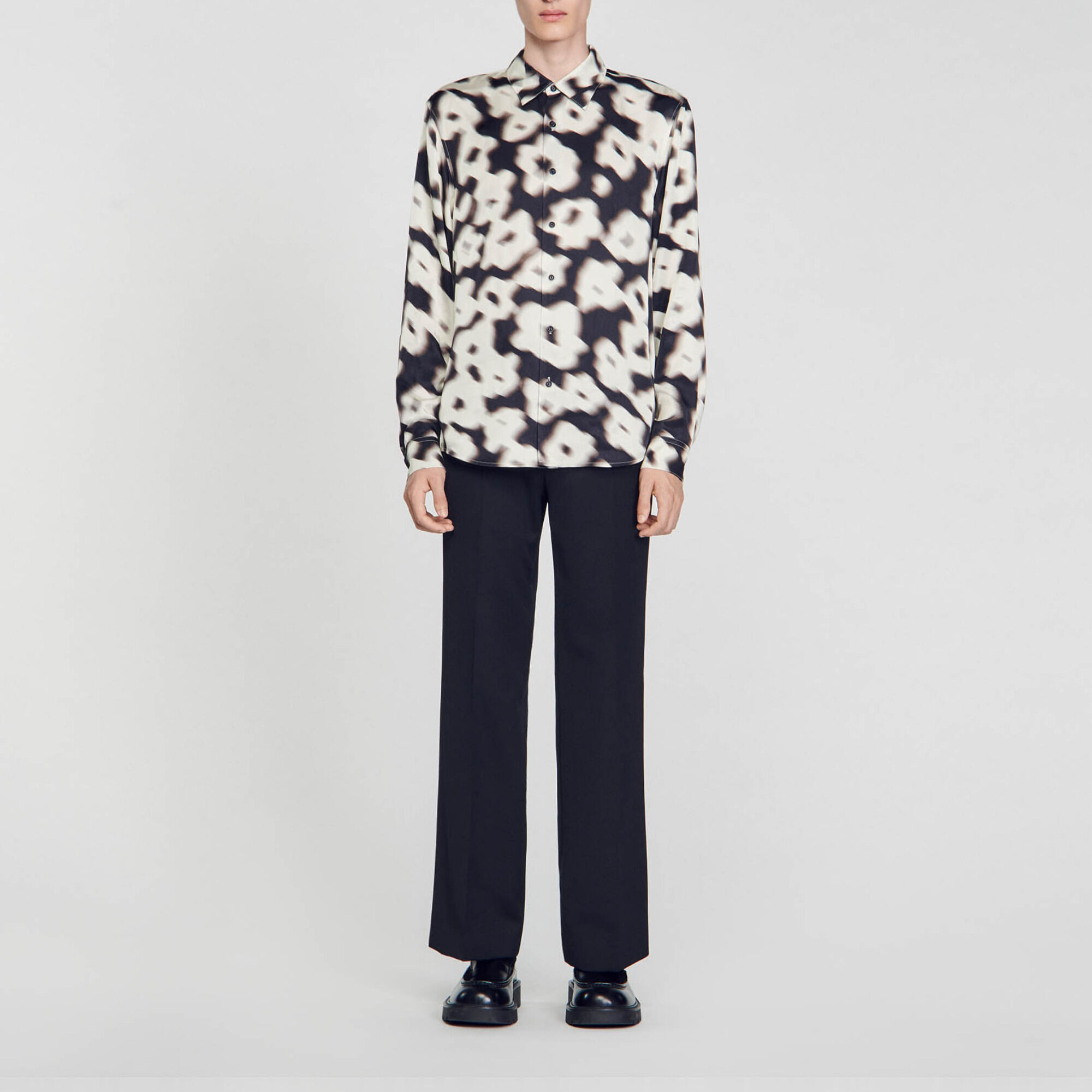 Floral print shirt white / beige for Men | Sandro Paris