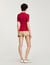 Rib knit polo shirt