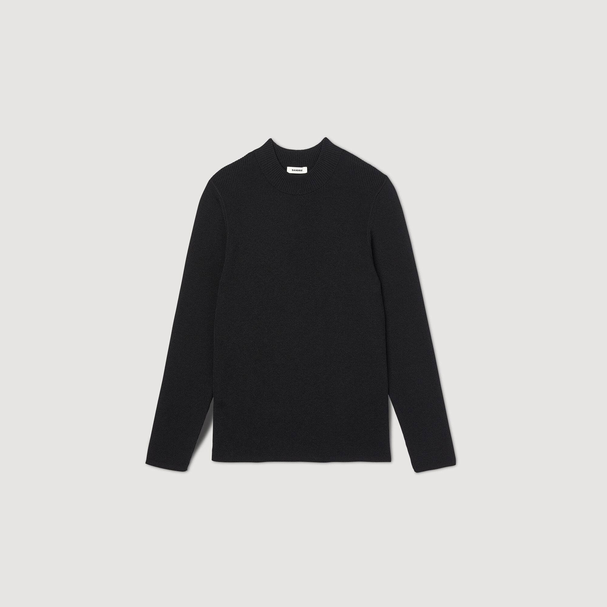 Rib knit crew neck jumper