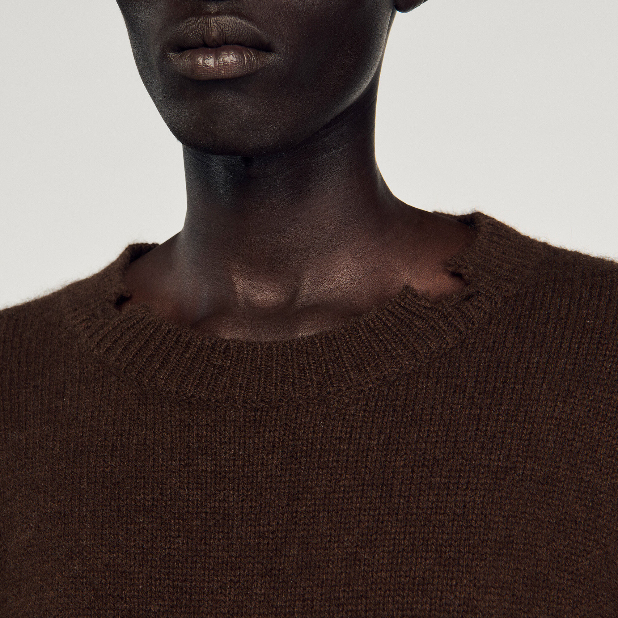 Destroyed effect wool jumper