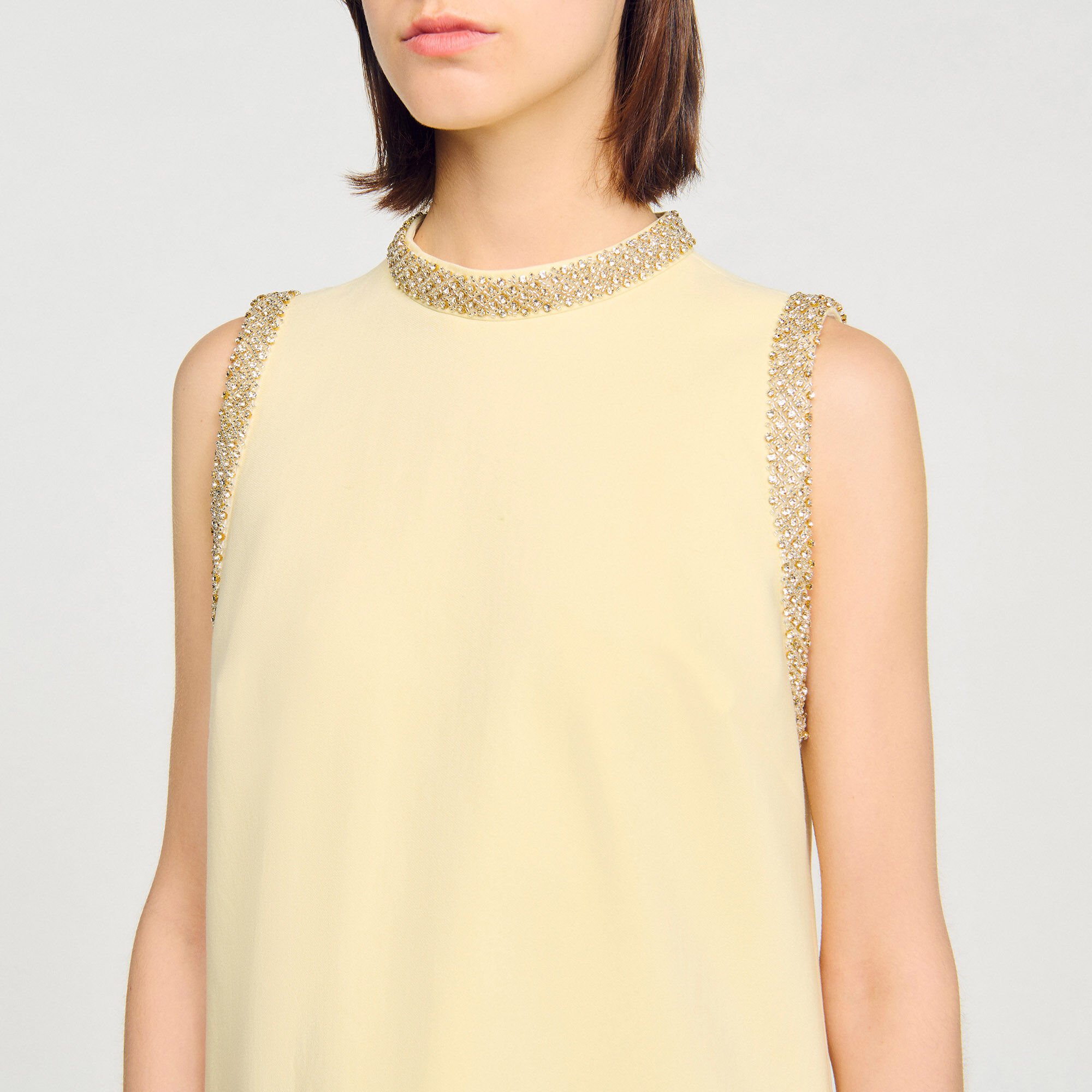 Short dress with rhinestone details