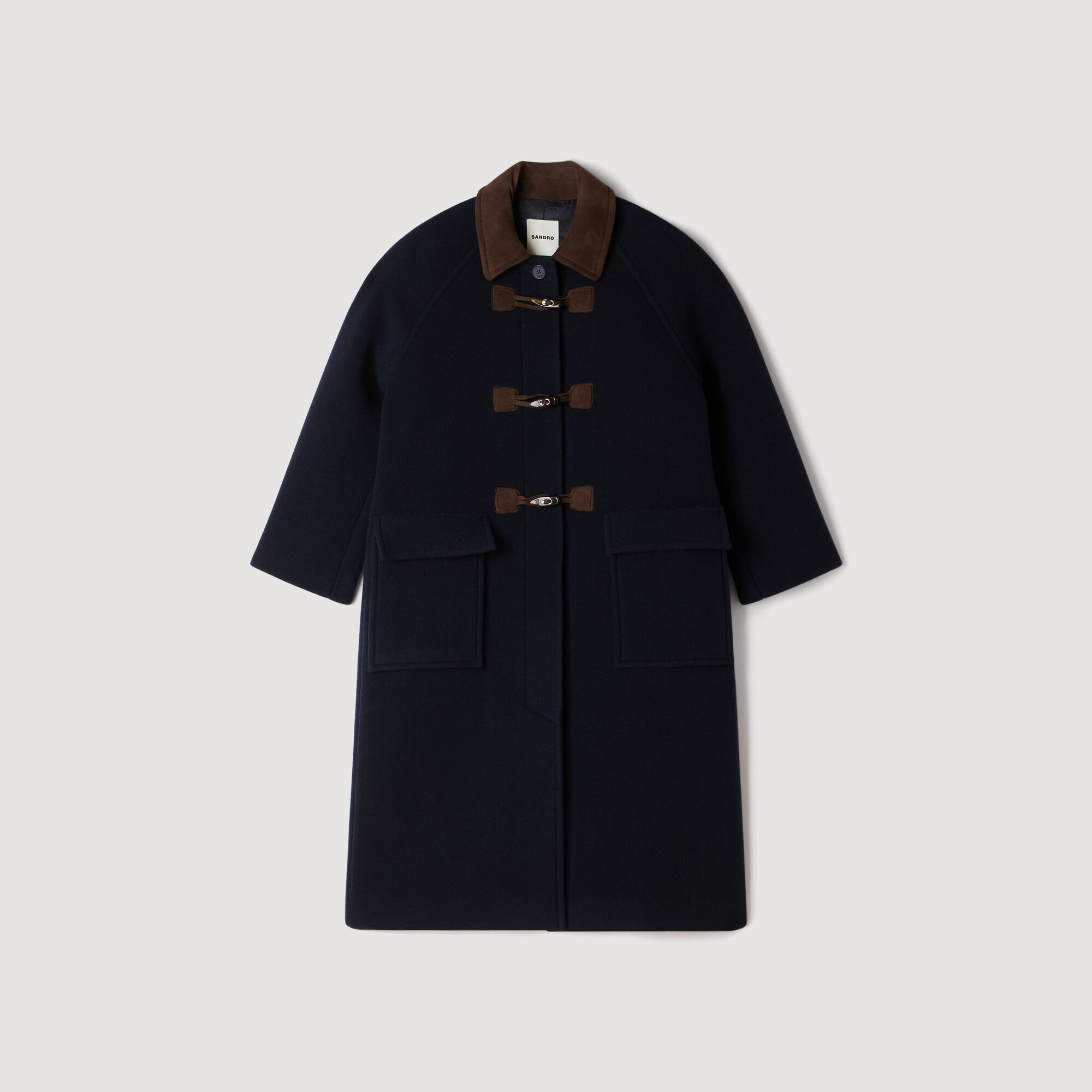 Double-faced wool duffel coat blue For Women | Sandro Paris
