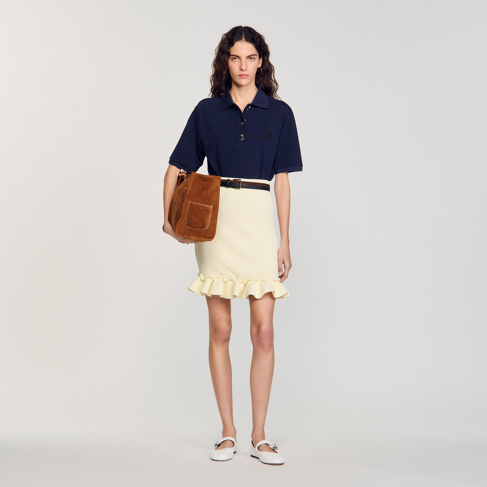 Knitted skirt with ruffle