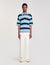 Stripy knit polo shirt