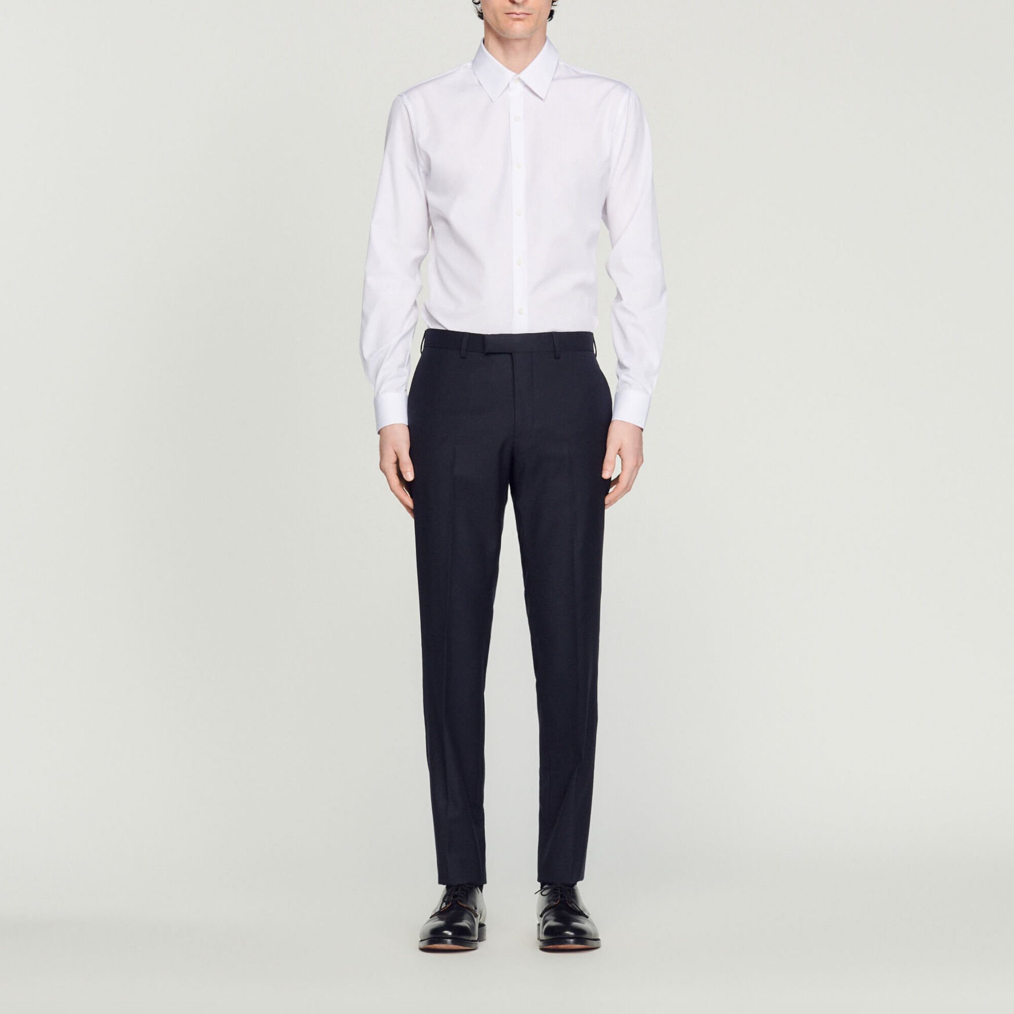 Stretch wool suit trousers