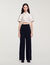 Beaded satin-effect cropped shirt