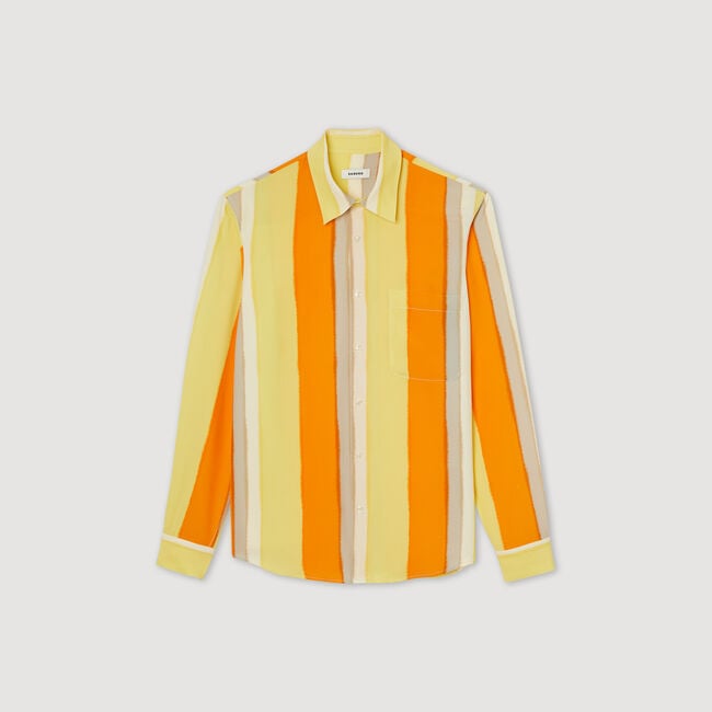 Flowing striped long-sleeved shirt