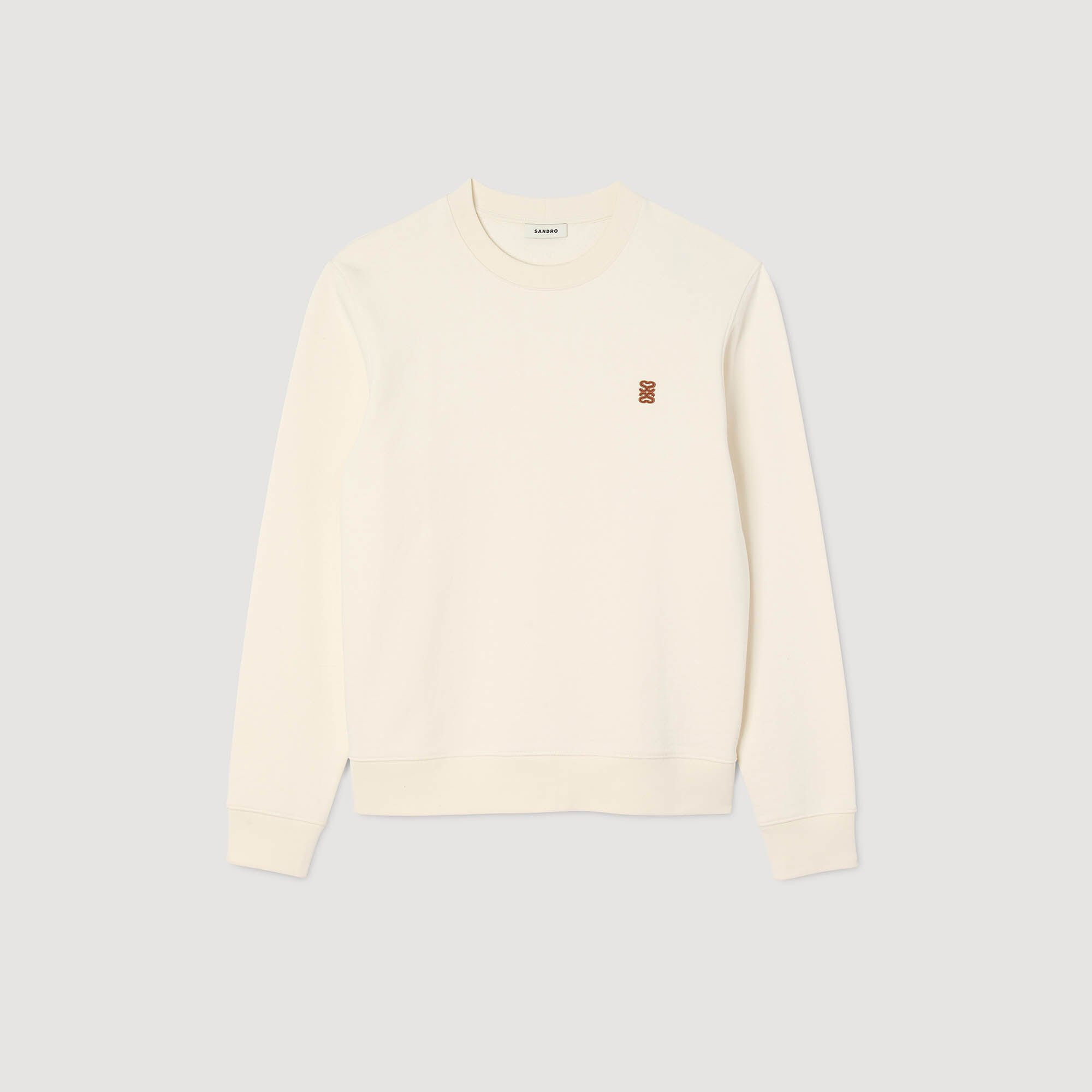 Oversized sweatshirt with leather patch