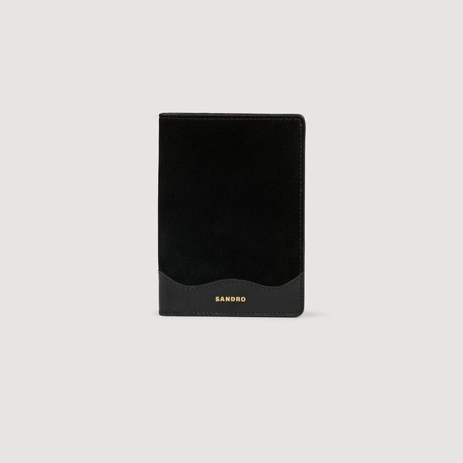 Leather and suede passport case