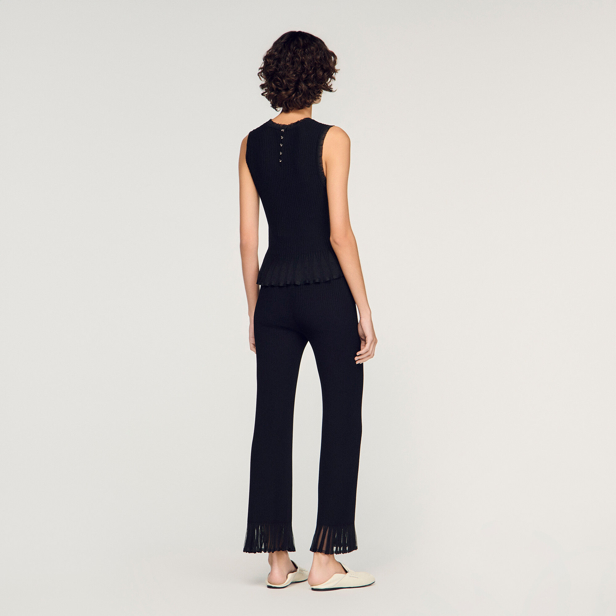Ruffled ottoman knit jumper