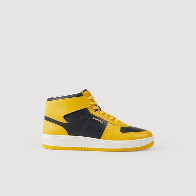 Leather high-top trainers