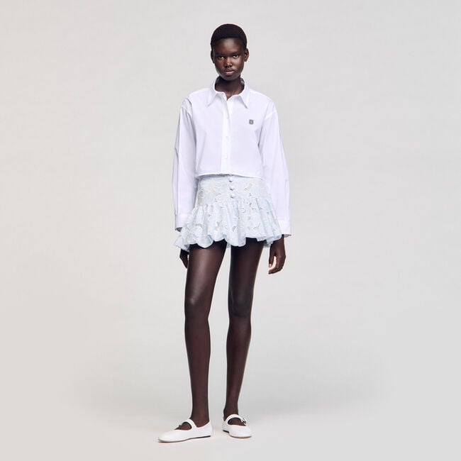 Short guipure skirt