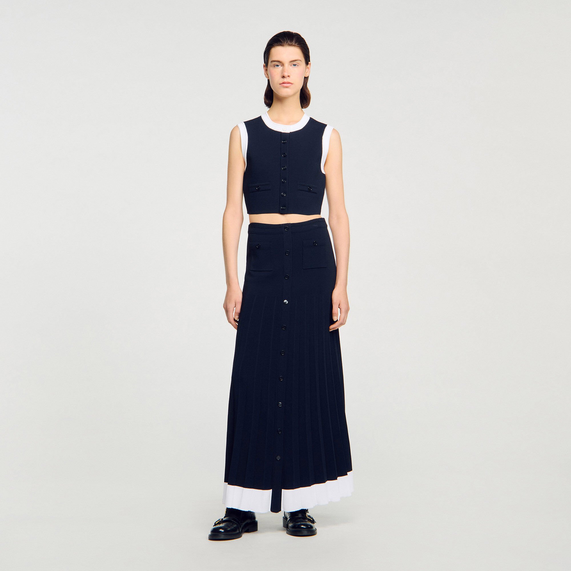 Sandro スカート 美品】SANDRO サンドロ パリ デニム スカート（24-25 インチ
