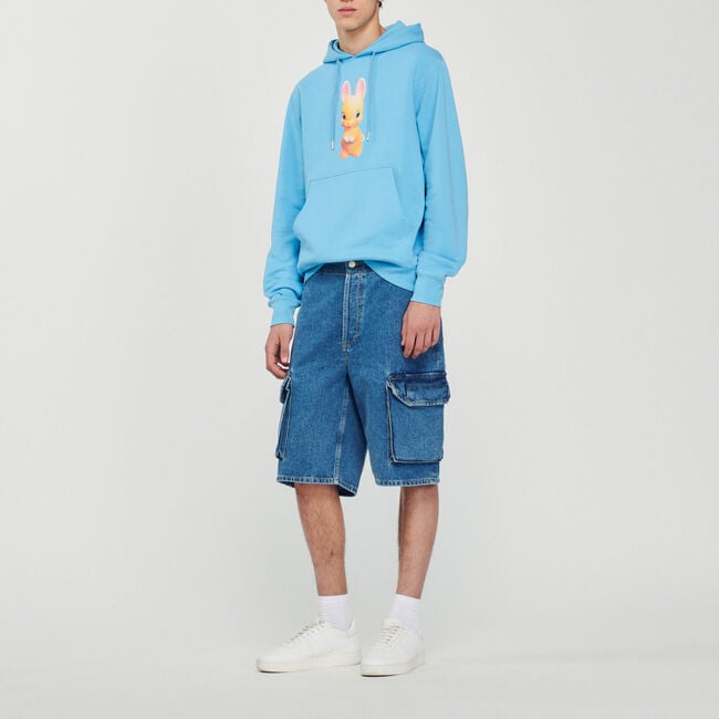 Rabbit print hoodie